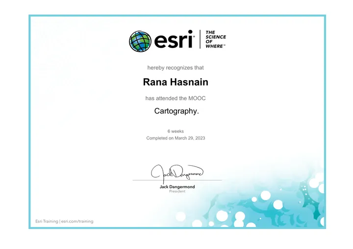 Cartography certificate, Esri, 6-week MOOC
